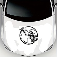 Yakıt Içen Iskelet Oto Kaput Sticker 52 x 50 cm