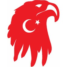 Türk Bayrağı 14 Duvar Dekor Sticker Kırmızı 60 x 60 cm