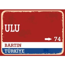 Bartın Ulu Retro Sokak Yön Tabelası Vintage Pvc Dekota Uv Poster Yapışkanlı 35X25