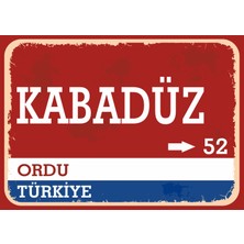 Ordu Karadüz Retro Sokak Yön Tabelası Vintage Pvc Dekota Uv Poster Yapışkanlı 35X25