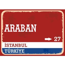 Gaziantep Araban Retro Sokak Yön Tabelası Vintage Pvc Dekota Uv Poster Yapışkanlı 35X25