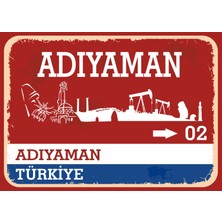 Adıyaman #2 Retro Sokak Yön Tabelası Vintage Pvc Dekota Uv Poster Yapışkanlı 35X25