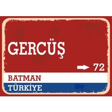 Batman Gercüş Retro Sokak Yön Tabelası Vintage Pvc Dekota Uv Poster Yapışkanlı 35X25