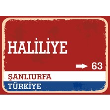 Şanlıurfa Haliliye Retro Sokak Yön Tabelası Vintage Pvc Dekota Uv Poster Yapışkanlı 35X25