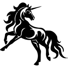 Unicorn At Duvar Dekor Sticker 40 x 36 cm