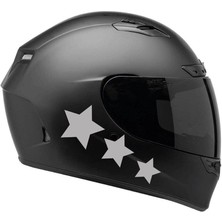 Tek Renk Üçlü Yıldız (Triple Star Helmet Stickers) Kask Sticker Etiket Modeli 2