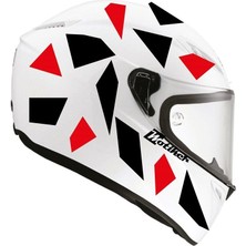Kare Siyah Kırmızı Kamuflaj Kask Sticker Modeli 2