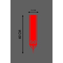 Oto Kaput Şerit Özel Yeni Sticker Kılçık Tasarımlı Kırmızı 15*60 cm
