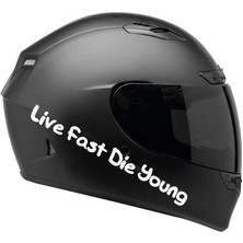 Tek Renk Live Fast Die Young (Live Fast Die Young Helmet Stickers) Kask Sticker Etiket Modeli