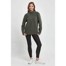 Süperlife Kadın  Rahat Kalıp Softech Polar Yarım Fermuarlı Sweatshırt SPR24PWK20
