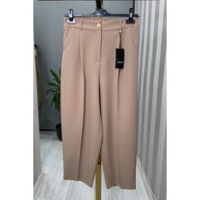 Sentez Roma Arkası Lastikli Pileli Pantolon Camel 5567
