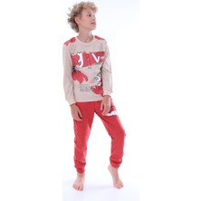 Isobgiv Give Desenli %100 Pamuk Erkek Çocuk Pijama Takımı 3-8 Yaş 24037
