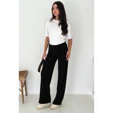 Kadın Kalın Selanik Dokulu Bol Kesim Pantolon – Kışa Özel & Konforlu Stil