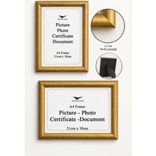 Pergamon A4 Ebat 21CM x 30CM Resim Fotoğraf Belge Poster Evrak Çerçevesi Korumalı Kırılmaz Pleksi Cam