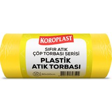 Koroplast 80X110 cm 27 Mic 440 gr Sıfır Atık Plastik Atık Torbası 10"lu Sarı ST01500533