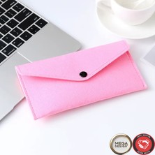 Şık Küçük Keçe Çanta Çıtçıtlı Düğmeli