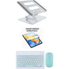 iPad 10.2 7.nesil Uyumlu Stand Ekran Koruyucu Klavye Mouse Set