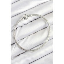 Pirinç Charm Topcuk Model Gümüş Renk Kadın Bileklik