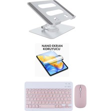 Samsung Galaxy Tab S9 Fe 10.9'' SM-X510 Uyumlu Stand Ekran Koruyucu Klavye Mouse Set