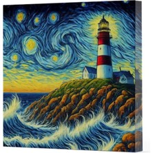 Van Gogh 8 Deniz Feneri - Çizgisiz Yan Boyamalı Defter