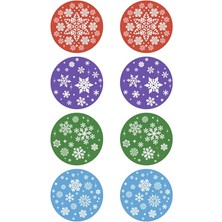 Nedi Yılbaşı Cam Dekorasyonu Statik Çıkartmalar Kar Taneleri ve Çamlı Renkli J9-7