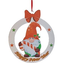 Nedi Yılbaşı 33X29 cm Ahşap Kapı Süsü Fiyonklu Geyikli YL0749