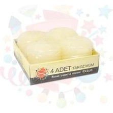 Nedi 4x4 cm Takoz Mum 4"lü Krem 11384