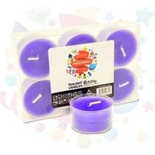 Nedi 20 gr Tea-Lıght Kokulu Mum 6"lı Mor 11382