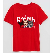 Bozkurt 𐱅𐰼𐰇𐰰 Yazılı Atatürk Baskılı T-Shirt