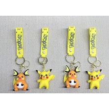 Pikachu Raichu Silikon Anahtarlık