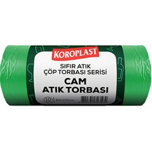Koroplast 80X110 cm 40 Mic 650 gr Sıfır Atık Cam Atık Torbası 10"lu Yeşil ST01500537