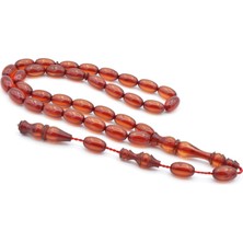 Lale Model Imameli Arpa Kesim Koyu Sarı Sıkma Kehribar Tesbih