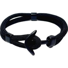 JTAW25BLK1603 Çapamodel Ipli Tasarım Siyah  Janti Bileklik