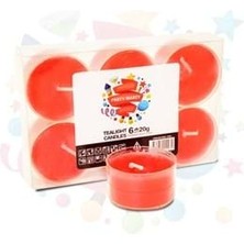 Nedi 20 gr Tea-Lıght Kokulu Mum 6"lı Kırmızı 11297