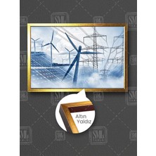 Yeşil Enerji Yenilenebilir Enerji Sistemleri Elektrik Mühendisliği Çerçeveli Yatay Kanvas Tablo