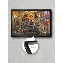 Iki Kule Filmi Yüzüklerin Efendisi Tüm Karakterleri Çerçeveli Yatay Kanvas Tablo