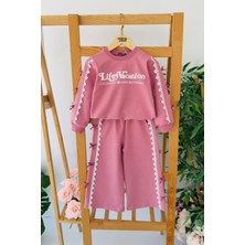 Miniğimin Cicileri Fiyonk Detaylı Fistolu Kız Çocuk 2 li takım - Gül Kurusu