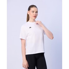 Kappa Nadya Kadın Tişört Beyaz Renk Kısa Kol Günlük Stil S Beden Düz Desenli