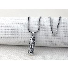 Tutaste Jewellery Nali Şerif Motifli Cevşen Kebir Dualı Muska 925 Ayar Kalın Zincirli Gümüş Erkek Kolye
