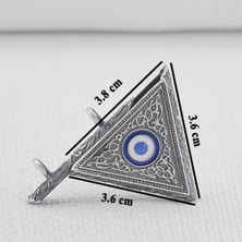 Tutaste Jewellery Nazar Boncugu Tasarımlı Üçgen Muska Kebir Dualı Cevşen 925 Ayar  Gümüş Erkek Kolye Ucu