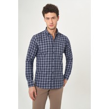 Bisse Regular Fit Antrasit Paşa Yaka Spor Erkek Gömlek GM22K222111_D58