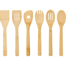 Naturalove 6 Parça Bambu Servis Seti - Açık Kahverengi