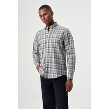 Bisse Regular Fit Flanel Ekose Desenli Yeşil Erkek Gömlek GM22K222098_D47