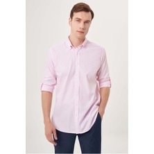 Bisse Regular Fit Pembe Oxford Paşa Yaka Spor Erkek Gömlek GM23Y231040_D29