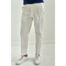Bisse Beyaz Gabardin 4 Cepli Spor Erkek Pantolon PNS22Y22102_D01