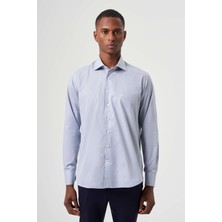 Bisse Regular Fit Mavi İtalyan Kumaş Klasik Erkek Gömlek GM23K232045_D35