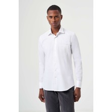 Bisse Regular Fit Beyaz Basic Klasik Erkek Gömlek GM23K232033_D01