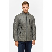 Gri Slim Kapitone Mont