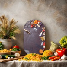 Cozy Co: Temperli Cam Oval Kesme ve Sunum Tablası, Kesme Tahtası, Kesme Tablası, Sunumluk, CKT021