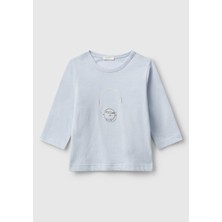 Benetton Yenidoğan Mavi Uzun Tshırt 3ATNA106K-25K-003